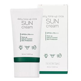 PRRETI Daily Tone-up Cica Sun Cream SPF50+ PA+++ 50ml Hydrating Sunscreen with Centella Asiatica for Sensitive Skin _ Made in Korea